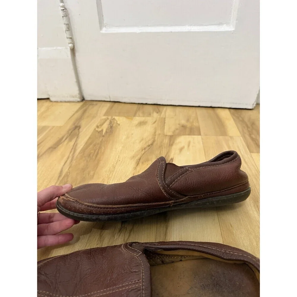 L.L.Bean Men’s Brown Leather Slip-On Shoes Size 11